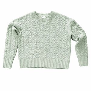 Joie Mint Green Cable Knit Sweater XS Crewneck Soft Knit